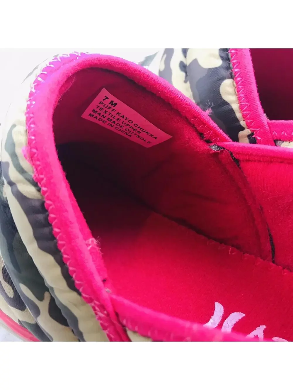 Hurley Puff Kayo Chukka Slip-On Shoes Camouflage Hot Pink Size 7 Womens